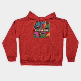 Singapore Hidden in Abstract Art Tshirt Kids Hoodie